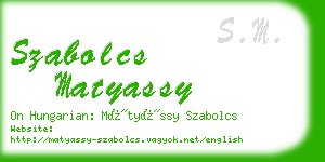 szabolcs matyassy business card